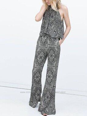 Band of Gypsies Paisley Medallion Wide Leg Jumpsuit - Size XS